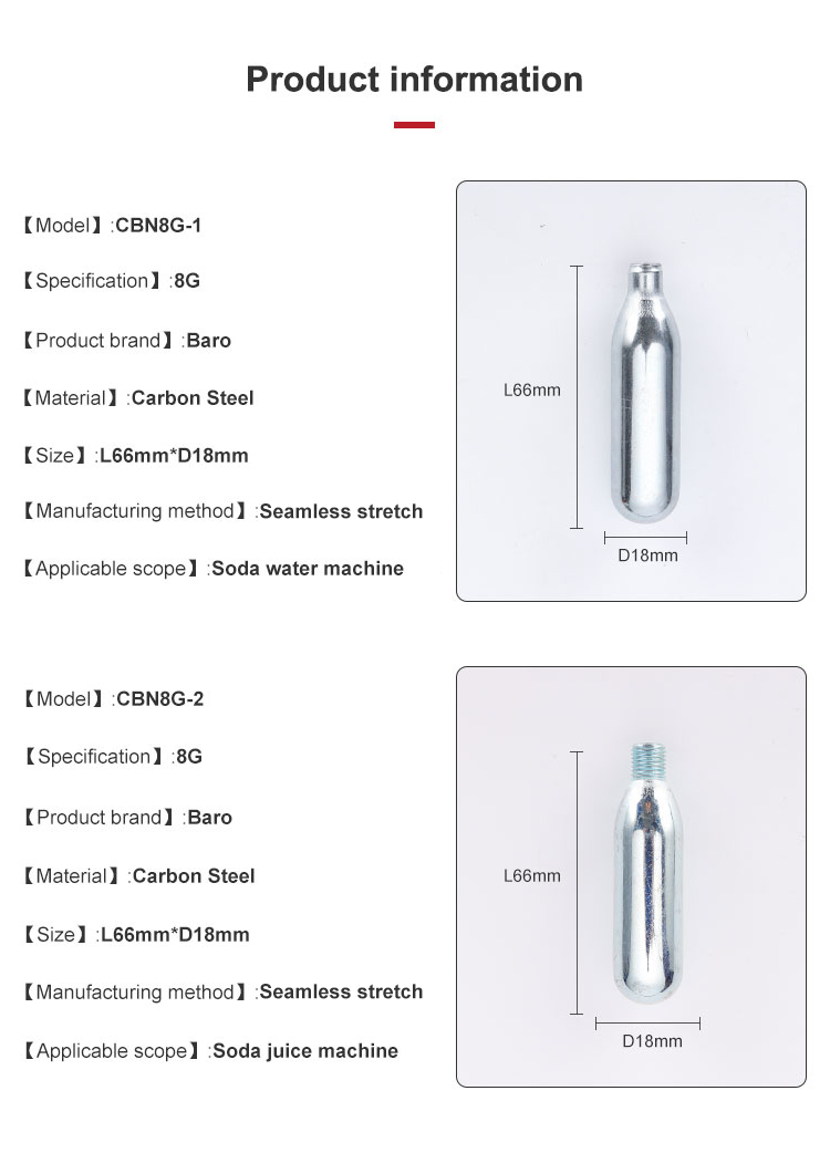 8g Threaded CO2 Cartridge